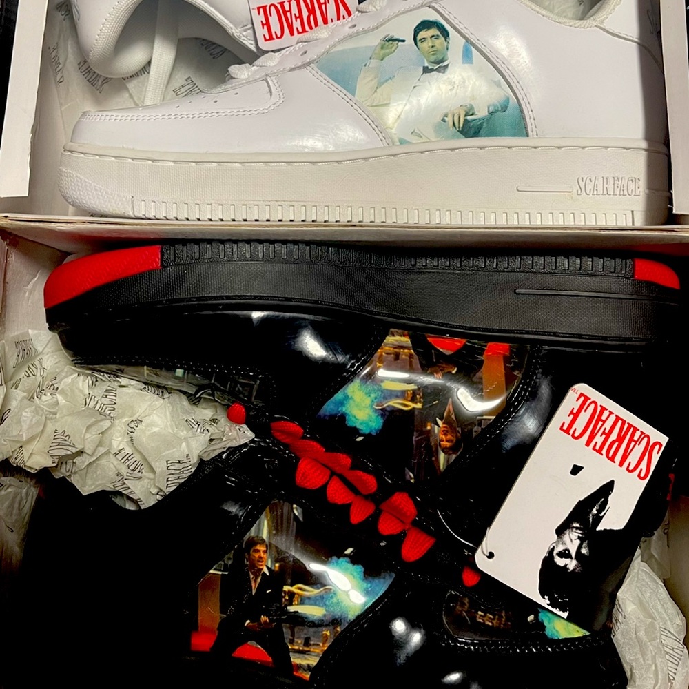 2 pairs of Scarface universal studios air force shoes sneakers size 10 new